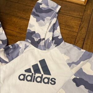 Adidas Kids Hoodie in Blue and White Camo